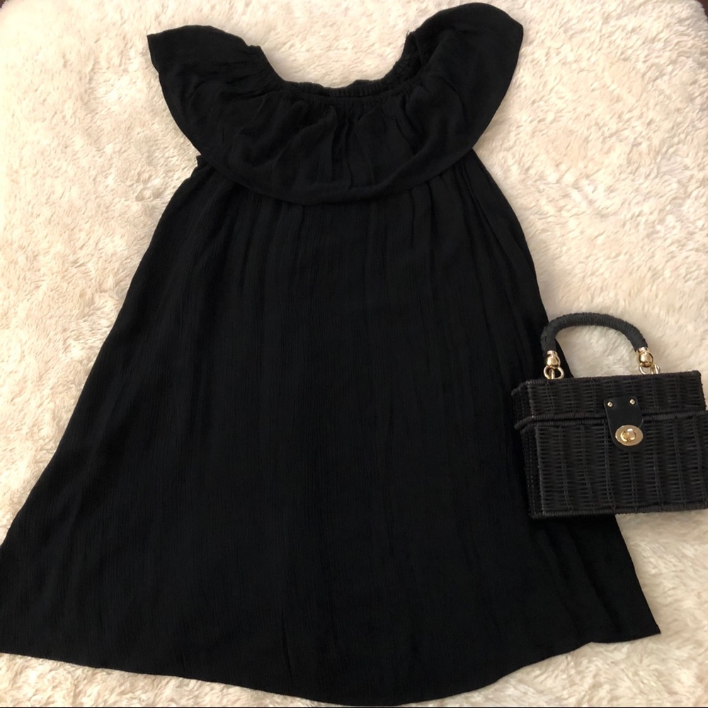 NEVER WORN Black off the shoulder dress